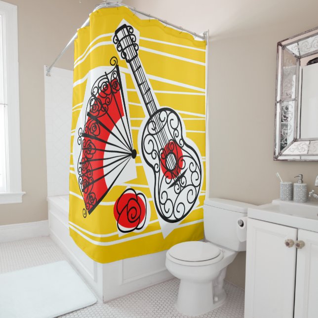 Spanish Souvenirs shower curtain (In Situ)
