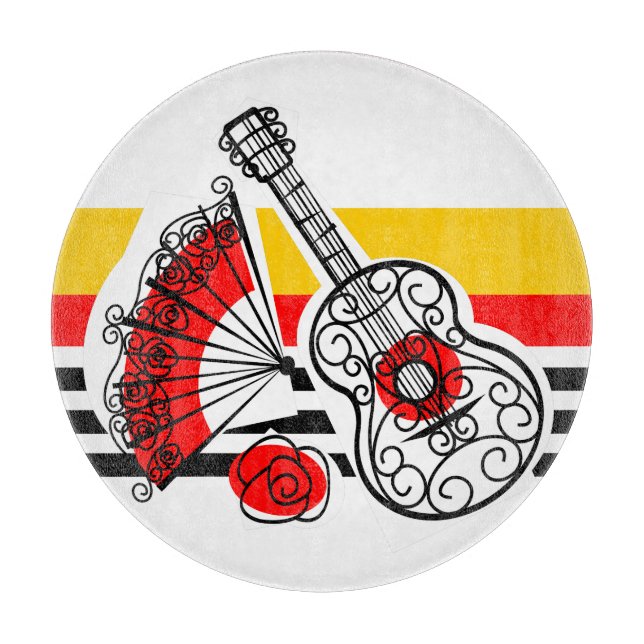 Spanish Souvenirs Stripe Classic cutting round Board (Front)