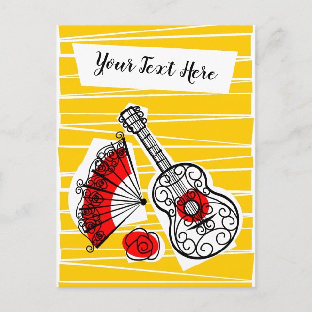 Spanish Souvenirs Text postcard vertical (Front)