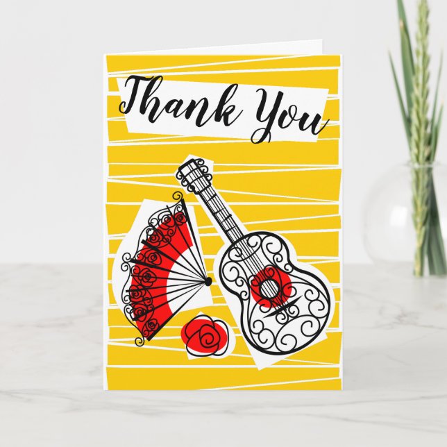 Spanish Souvenirs Thank You Text vertical Card (Front)