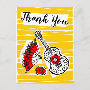 Spanish Souvenirs Thank You vertical Postcard