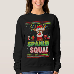 Spanish Squad Christmas Reindeer Santa Hat Student Sweatshirt