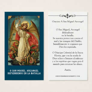 Spanish St. Michael Prayer Holy Card