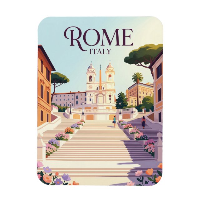Spanish Steps Italy Magnet (Vertical)