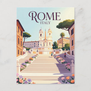 Spanish Steps Italy Postcard