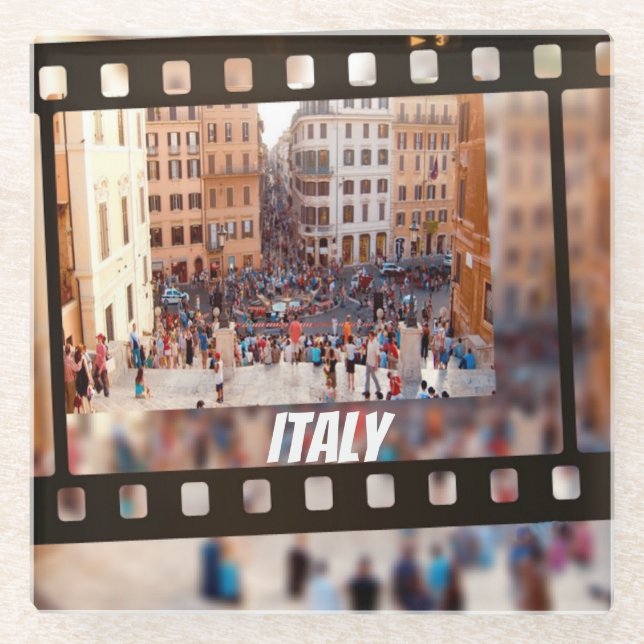 Spanish Steps Rome, Italy  Glass Coaster (Front)