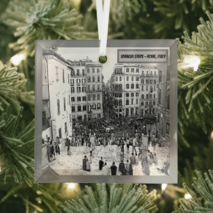 Spanish Steps Rome, Italy  Glass Tree Decoration