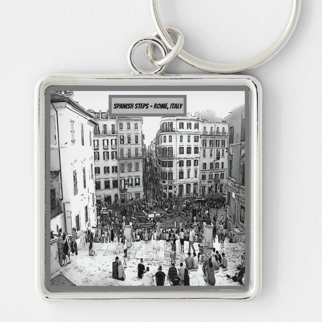 Spanish Steps Rome, Italy  Key Ring (Front)