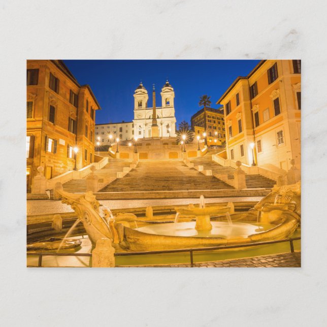 Spanish Steps, Trinità dei Monti church Rome Italy Postcard (Front)