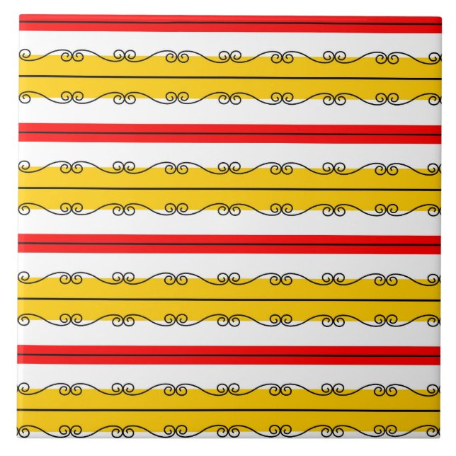 Spanish Stripe ceramic tile (Front)