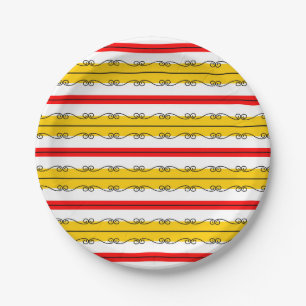 Spanish Stripe paper plate round