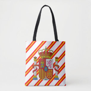 Spanish stripes flag tote bag