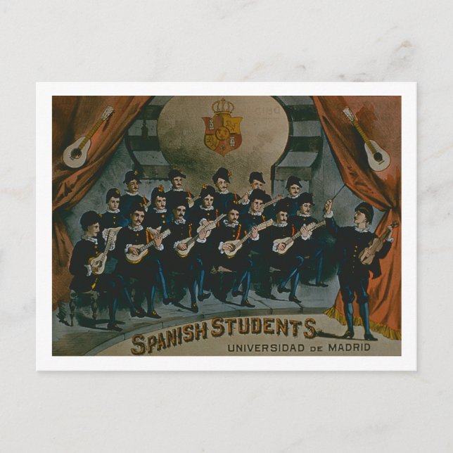 'Spanish Students, University of Madrid' (colour l Postcard (Front)