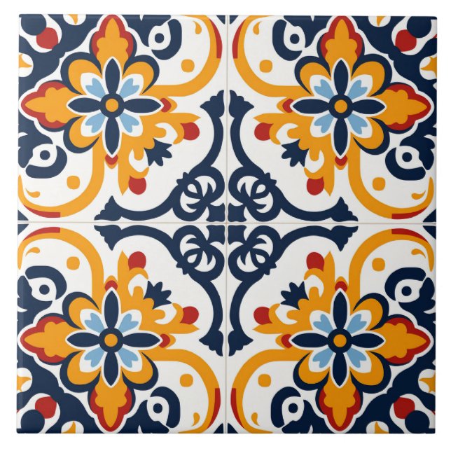 Spanish style cute pattern  tile (Front)