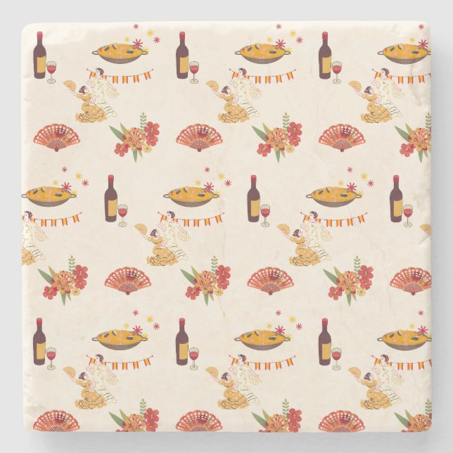 Spanish Style Fiesta Stone Coaster (Front)