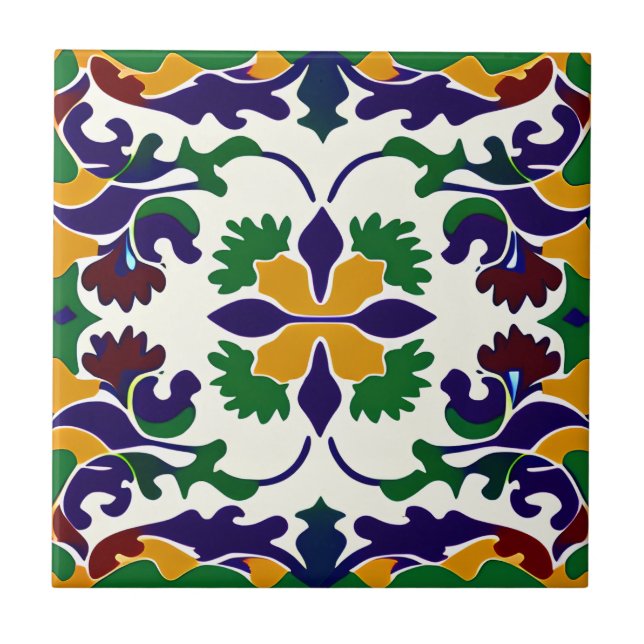  Spanish Styled Design Ceramic Tile (Front)