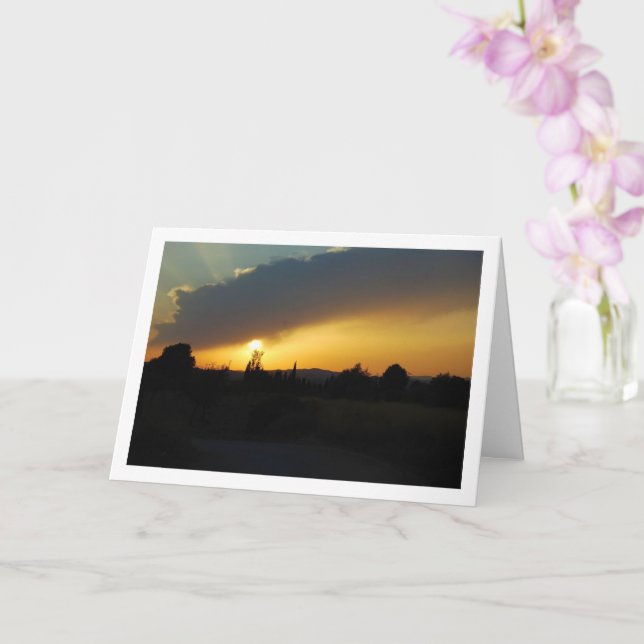Spanish Sunset Landscape Card (Orchid)