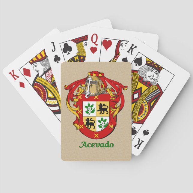 Spanish Surname Acevado Shield and Mantle Playing Cards (Back)