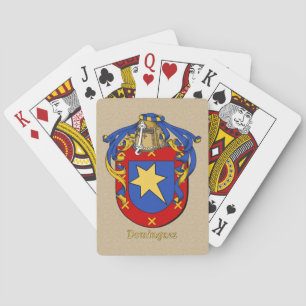 Spanish Surname Dominguez Shield and Mantle Playing Cards