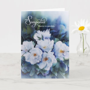 Spanish Sympathy Con Simpatia Blue Flowers Card