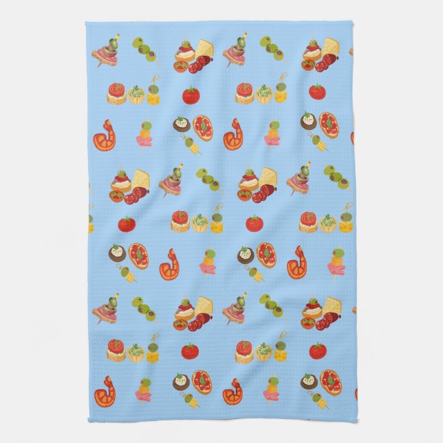  Spanish Tapas Spread Tea Towel (Vertical)