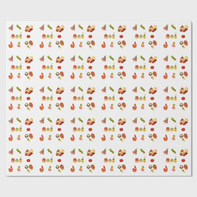 Spanish Tapas Spread Wrapping Paper (Flat)