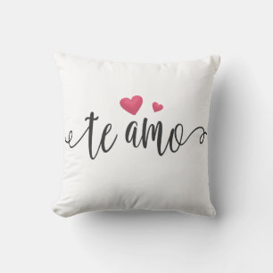 Spanish Te Amo I Love You Valentine Throw Pillow