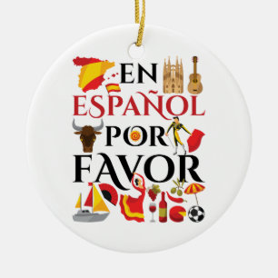 Spanish Teacher En Espanol Por Favor Ceramic Tree Decoration
