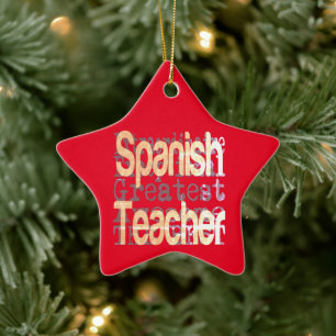 Spanish Teacher Extraordinaire Ceramic Tree Decoration