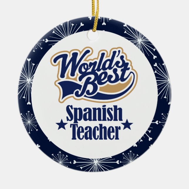 Spanish Teacher Gift Ornament (Front)