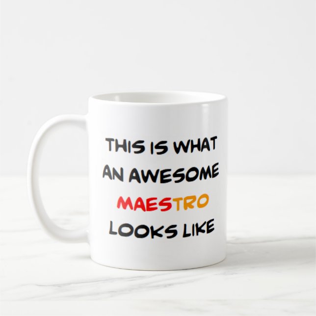 spanish teacher maestro, awesome coffee mug (Left)