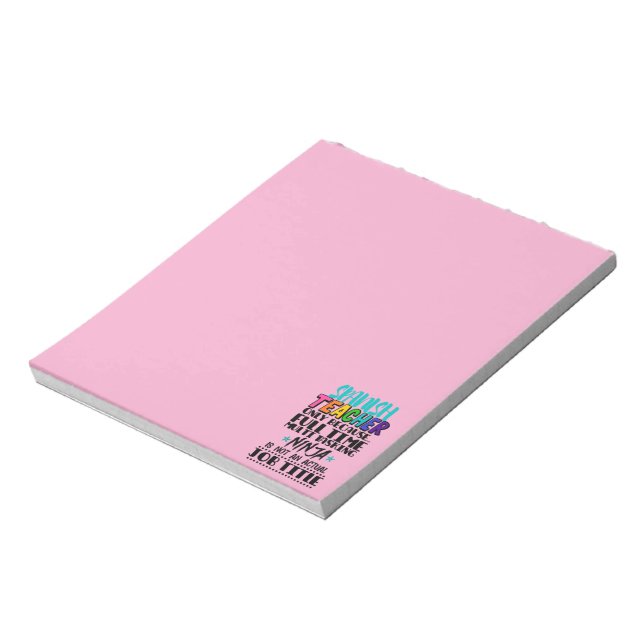 Spanish Teacher Only Because Full Time Multi Task Notepad (Rotated)