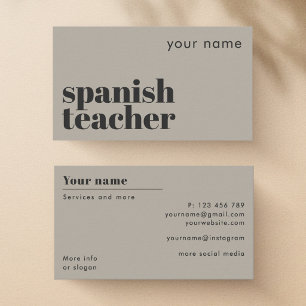 Spanish Teacher second language Business Card
