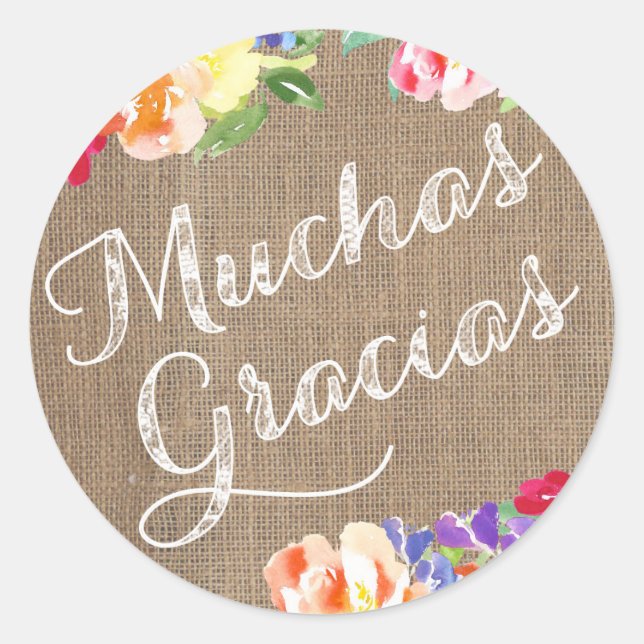 Spanish Thank You Small Stickers | Muchas Gracias (Front)
