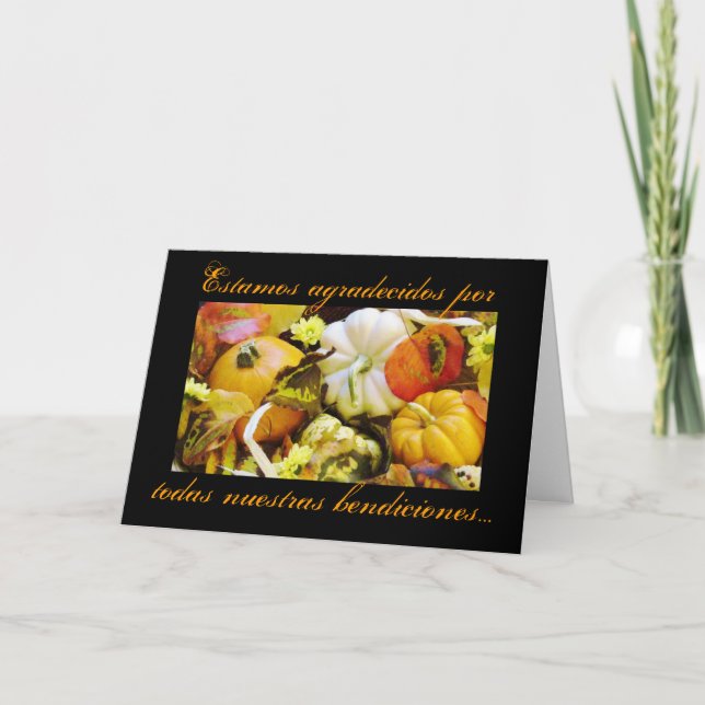 Spanish: Thanksgiving blessings Holiday Card (Front)