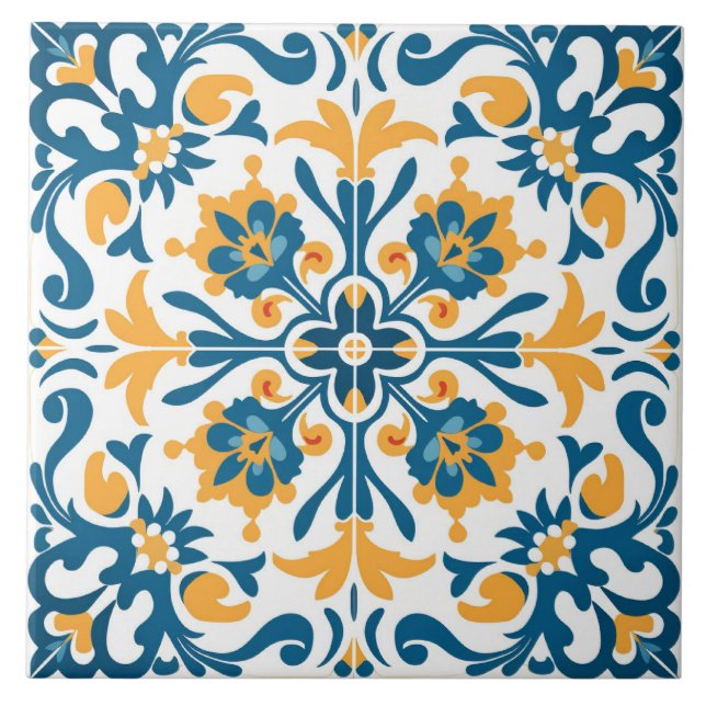 Spanish Tile Mediterranean Ceramic Tile (Front)