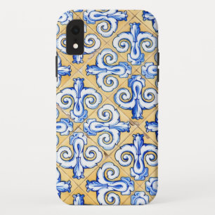 Spanish Tiles - Azulejo Blue, Yellow and White Case-Mate iPhone Case