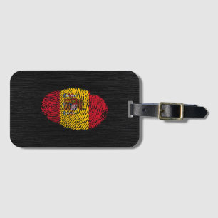 Spanish touch fingerprint flag luggage tag