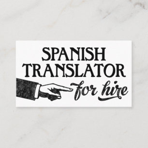 Spanish Translator Business Cards - Cool Vintage