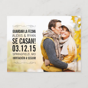 Spanish Vendimia elegante salva(ahorra) la tarjeta Invitation Postcard