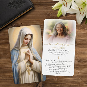 Spanish Virgin Mary Hail Mary Photo Prayer Cards