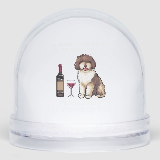 Spanish Water and wine Funny dog 1 Snowglobe (Front)