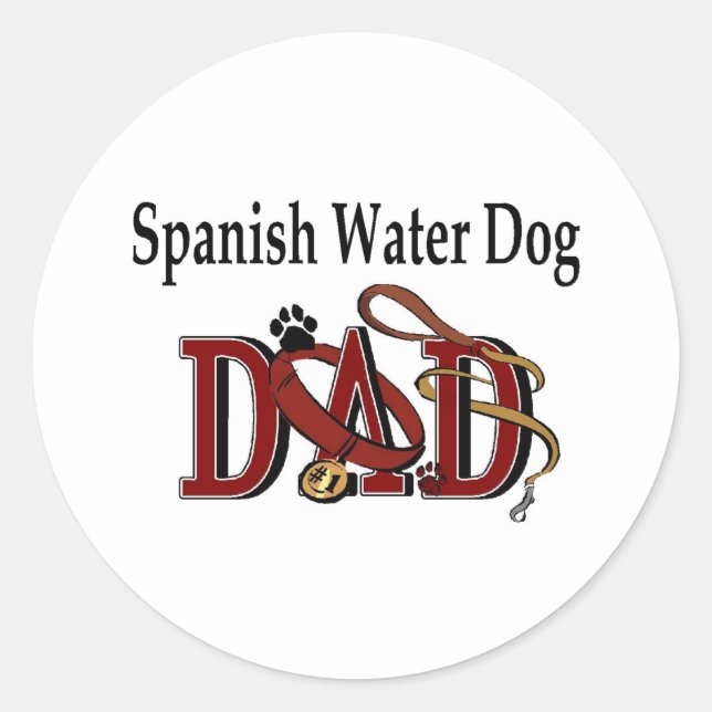 Spanish Water Dog Dad Sticker (Front)
