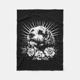 Spanish Water Dog Lover Retro Style Tattoo _1 Fleece Blanket