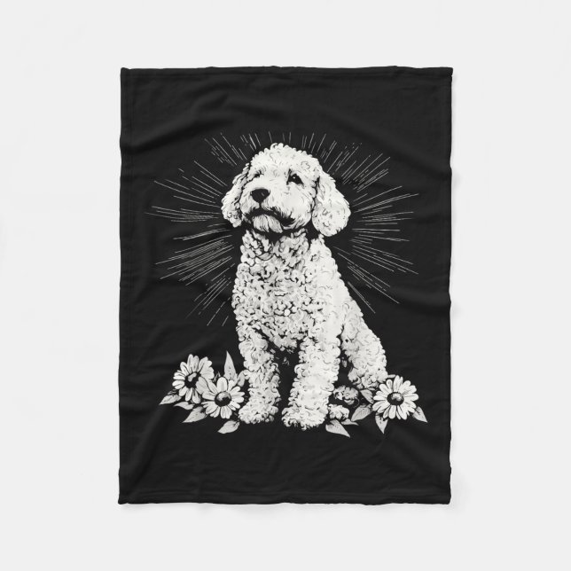 Spanish Water Dog Lover Retro Style Tattoo  Fleece Blanket (Front)