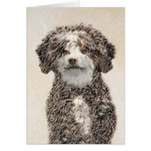 Spanish Water Dog Painting - Cute Original Dog Art