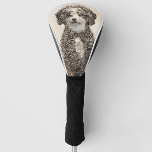 Spanish Water Dog Painting - Cute Original Dog Art Golf Head Cover