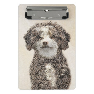Spanish Water Dog Painting - Cute Original Dog Art Mini Clipboard