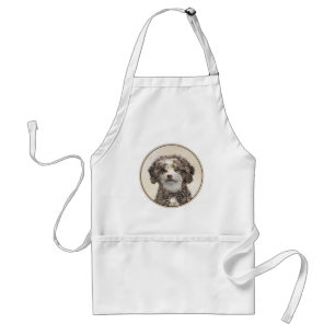 Spanish Water Dog Painting - Cute Original Dog Art Standard Apron