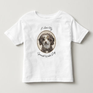 Spanish Water Dog Painting - Cute Original Dog Art Toddler T-Shirt